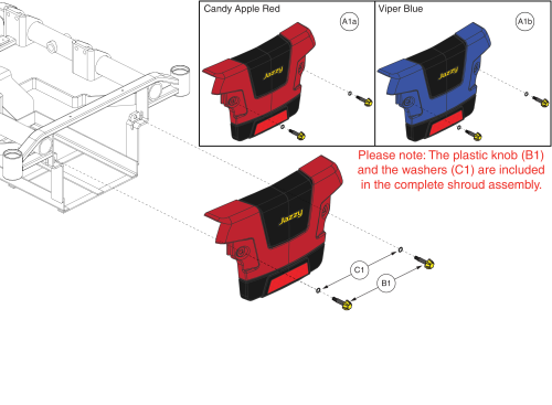 Rear Door Shroud Assy, J1450 parts diagram