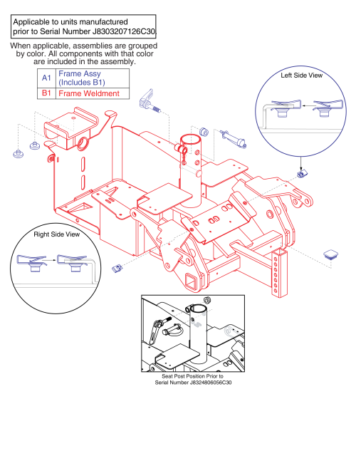 Main Frame Assembly - Gen 1 parts diagram