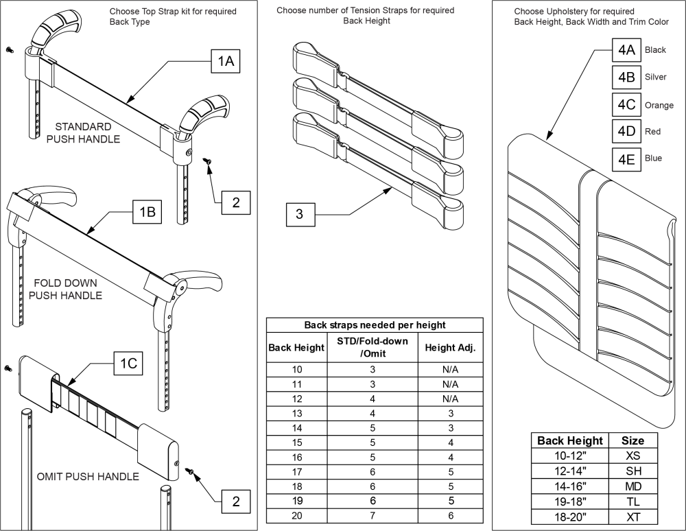Exo Pro Tension Adj Upholstery parts diagram