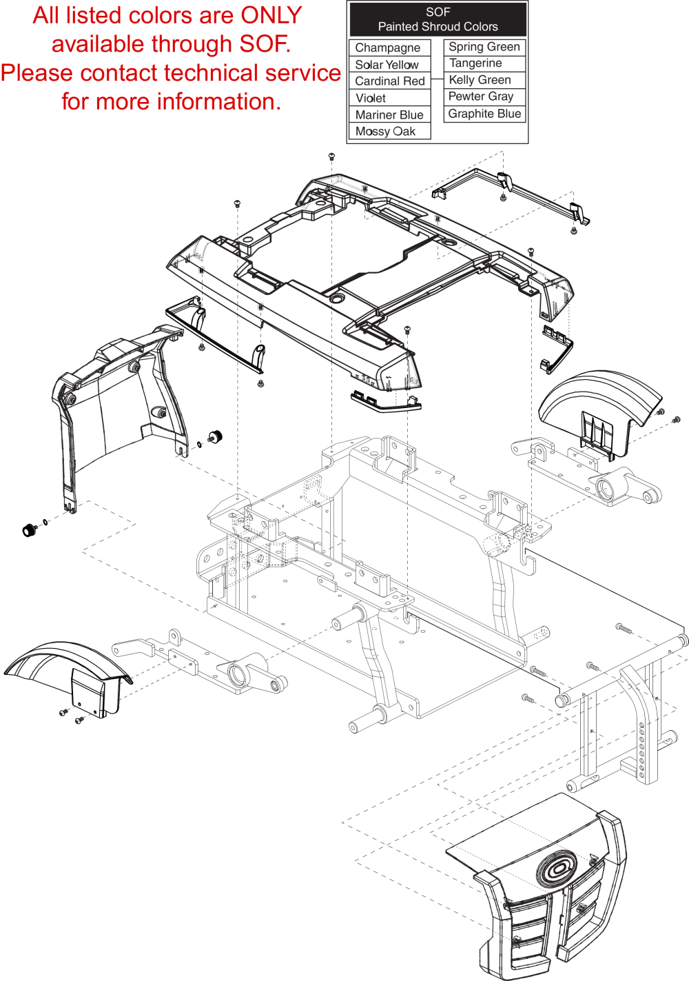 Shroud Assy - Sof Colors, Q6 Edge parts diagram