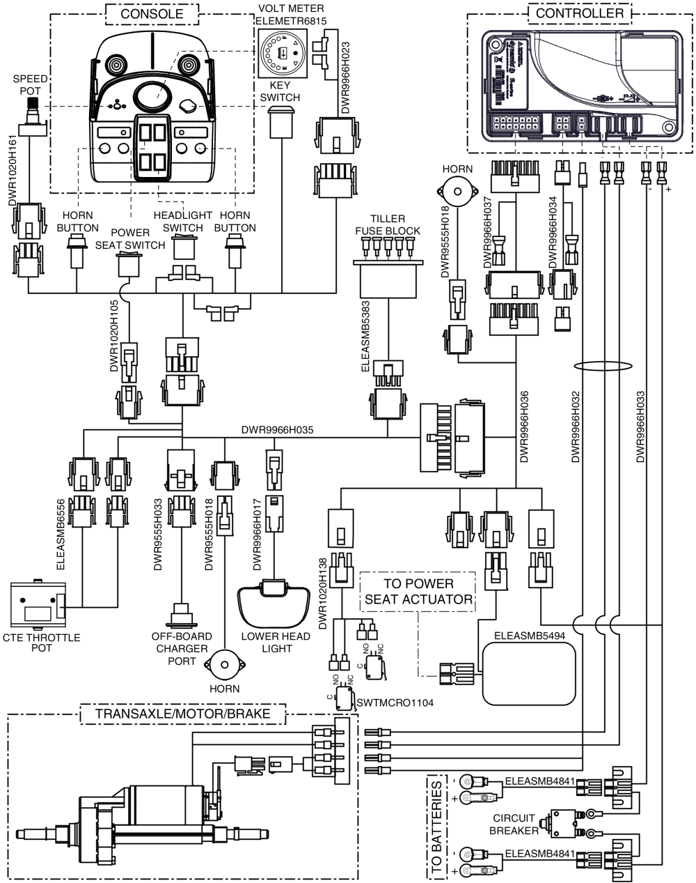 Power Seat, R-series Electrical System Diagram parts diagram