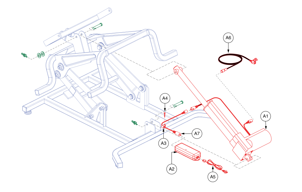 Single Motor Lift Chair parts diagram