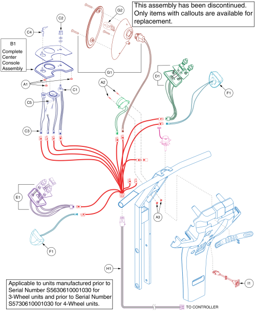 Console, Version 1, S5630610001030 - Prior parts diagram