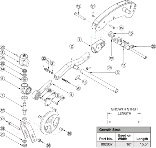 (discontinued) Flip X:panda Caster Arm parts diagram