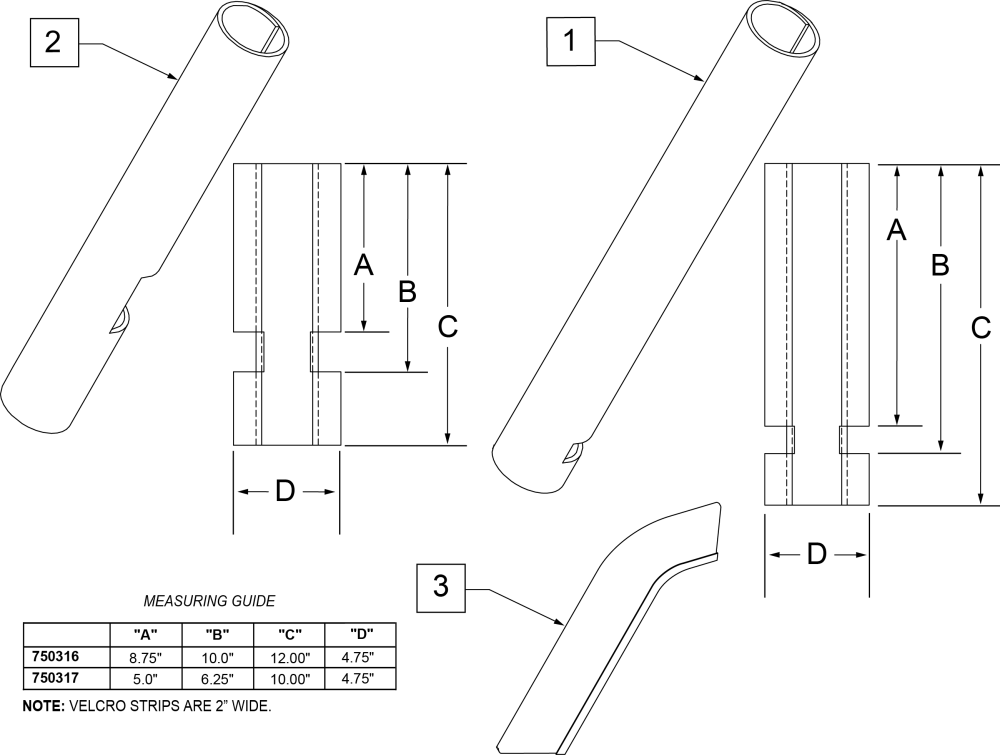 Impact Guard Neoprene & Gel Hook And Loop Pads parts diagram