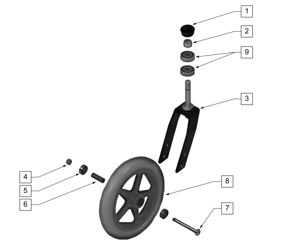 Fork & Caster Assm parts diagram