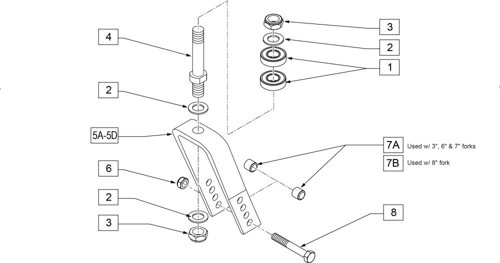 Caster Fork Assm parts diagram
