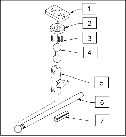 Touch Drive 2 Armrest Mounting Hardware parts diagram