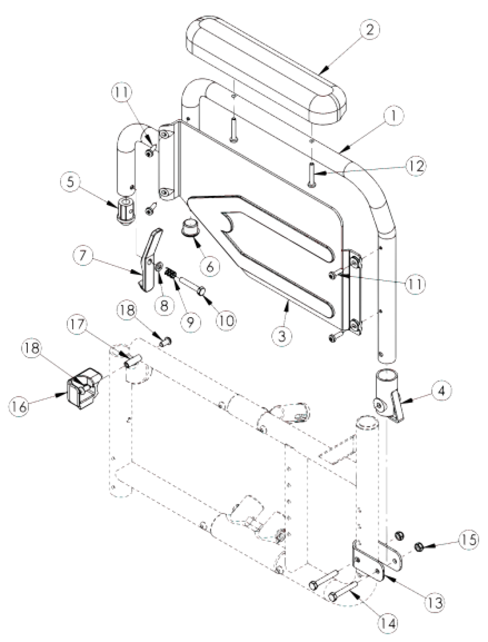 Catalyst 5 Flip Back Armrest parts diagram