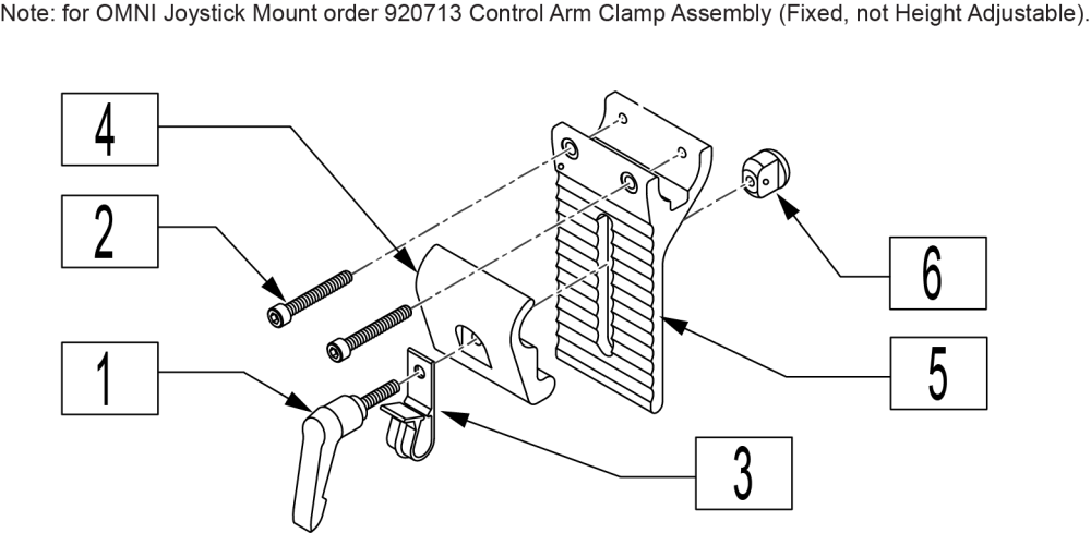 Height Adj Clamp For Round Arm Joystick Mount (spha & Dual Post Armrests) parts diagram
