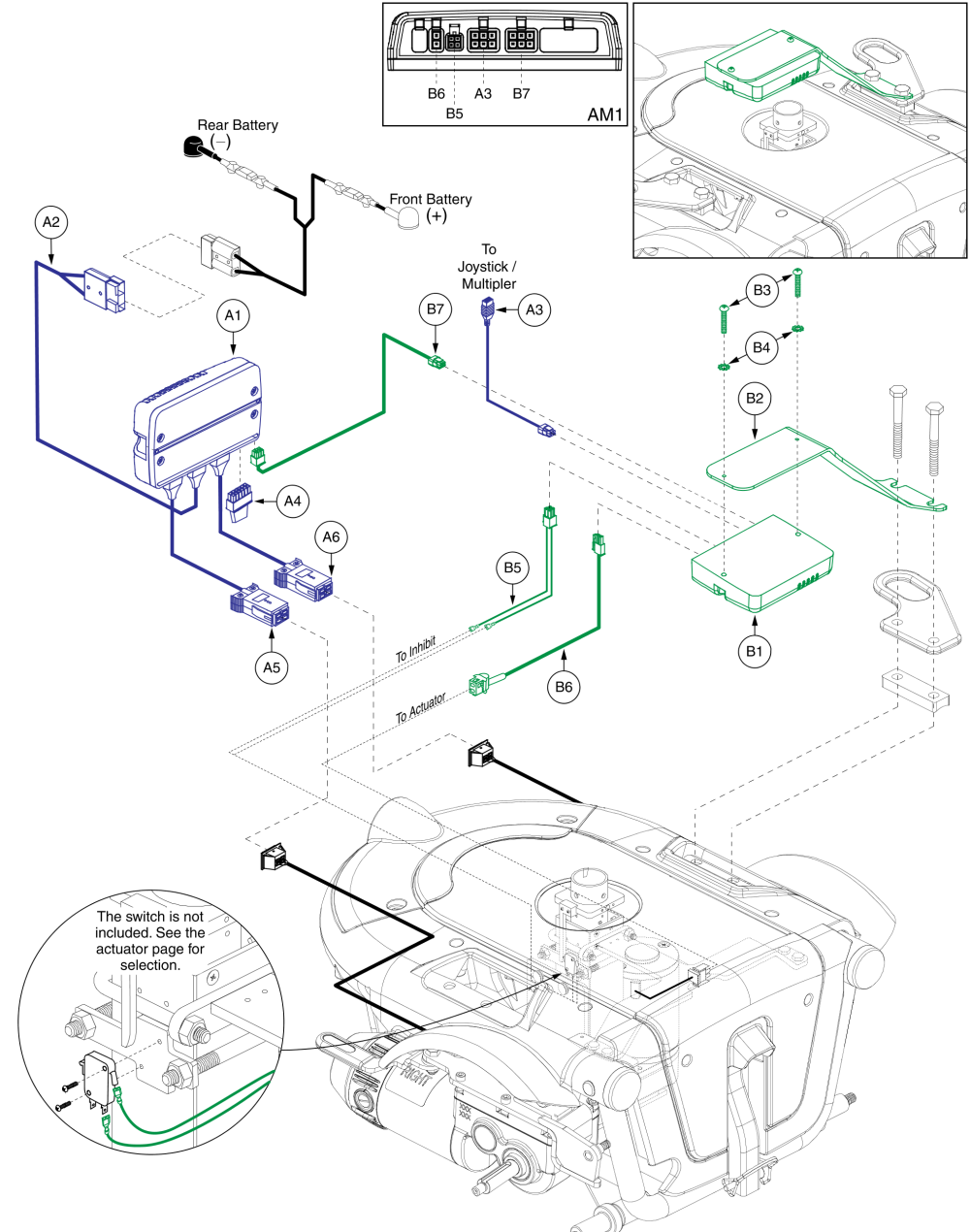 Ne+ Electronics, Power Seat Thru Joystick, Quantum, J6 parts diagram