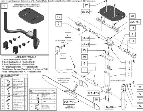 Composite Angle Adj Adaptive Flip-back Footrest parts diagram