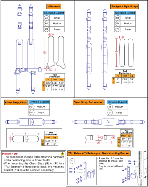 Stealth Positioning Straps parts diagram