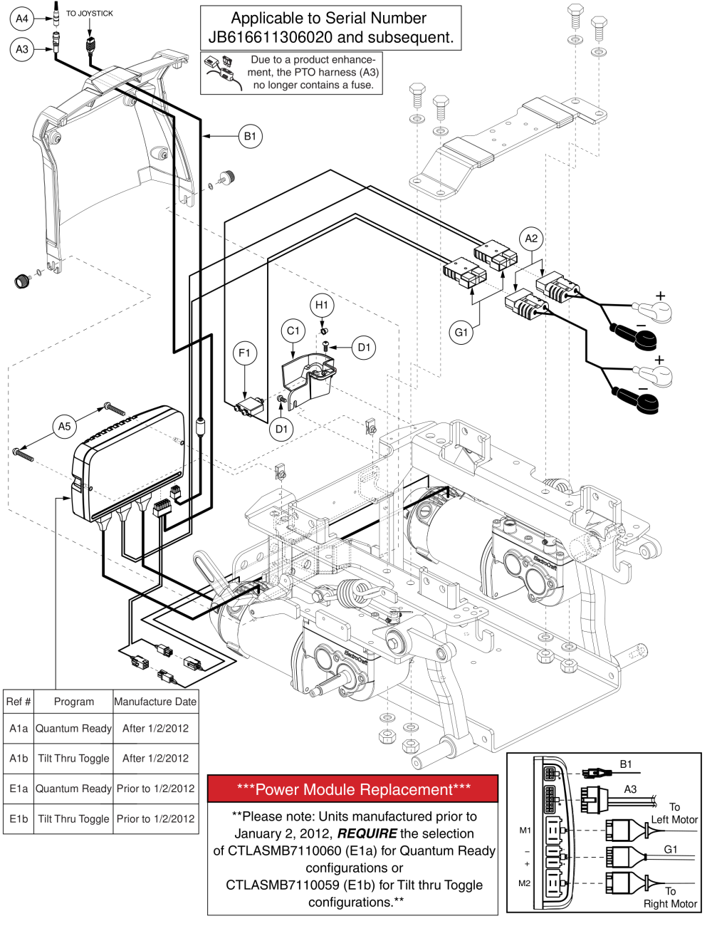 Q-logic Electronics Assy, Accu-trac, Quantum Ready/tilt Thru Toggle, Q6 Edge parts diagram