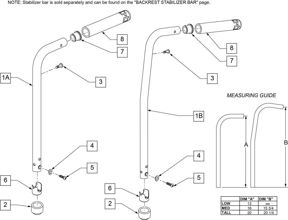 Tube Back Push Handle Assm parts diagram