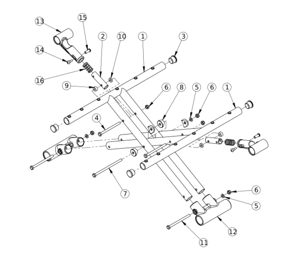Discontinued Catalyst Aluminum Cross Braces parts diagram