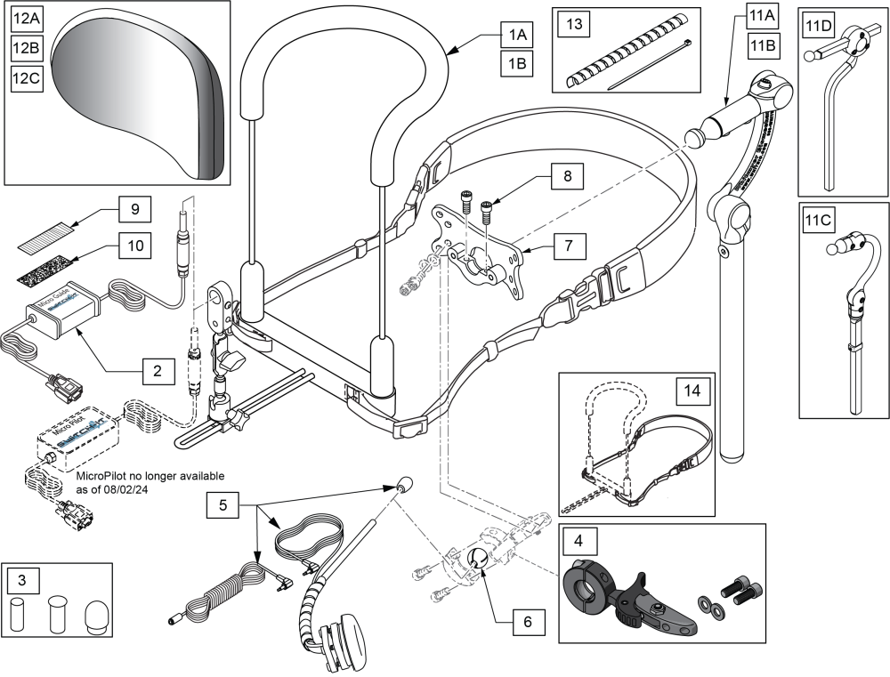 Switch-it Micro Guide In Bib-style Chin Control Mount parts diagram