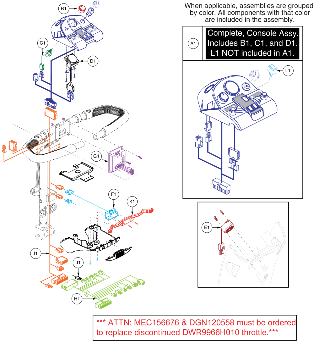 Console Assy - Models Ending In 1005 Or Prior (5-wire Cte Throttle) - S714 parts diagram