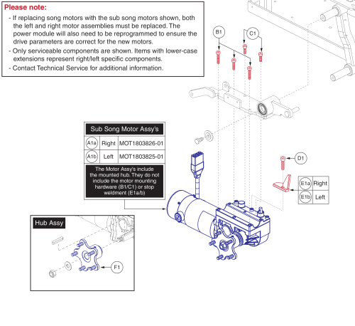 Linix Sub Song Motor Assy, J4 parts diagram