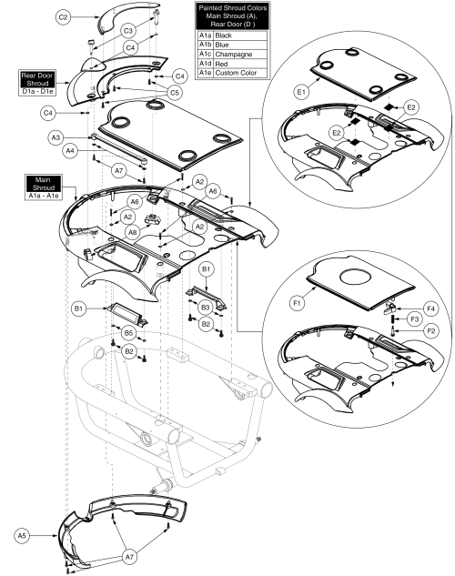 Shroud Assembly, Off-board Charger, Jazzy 610 parts diagram