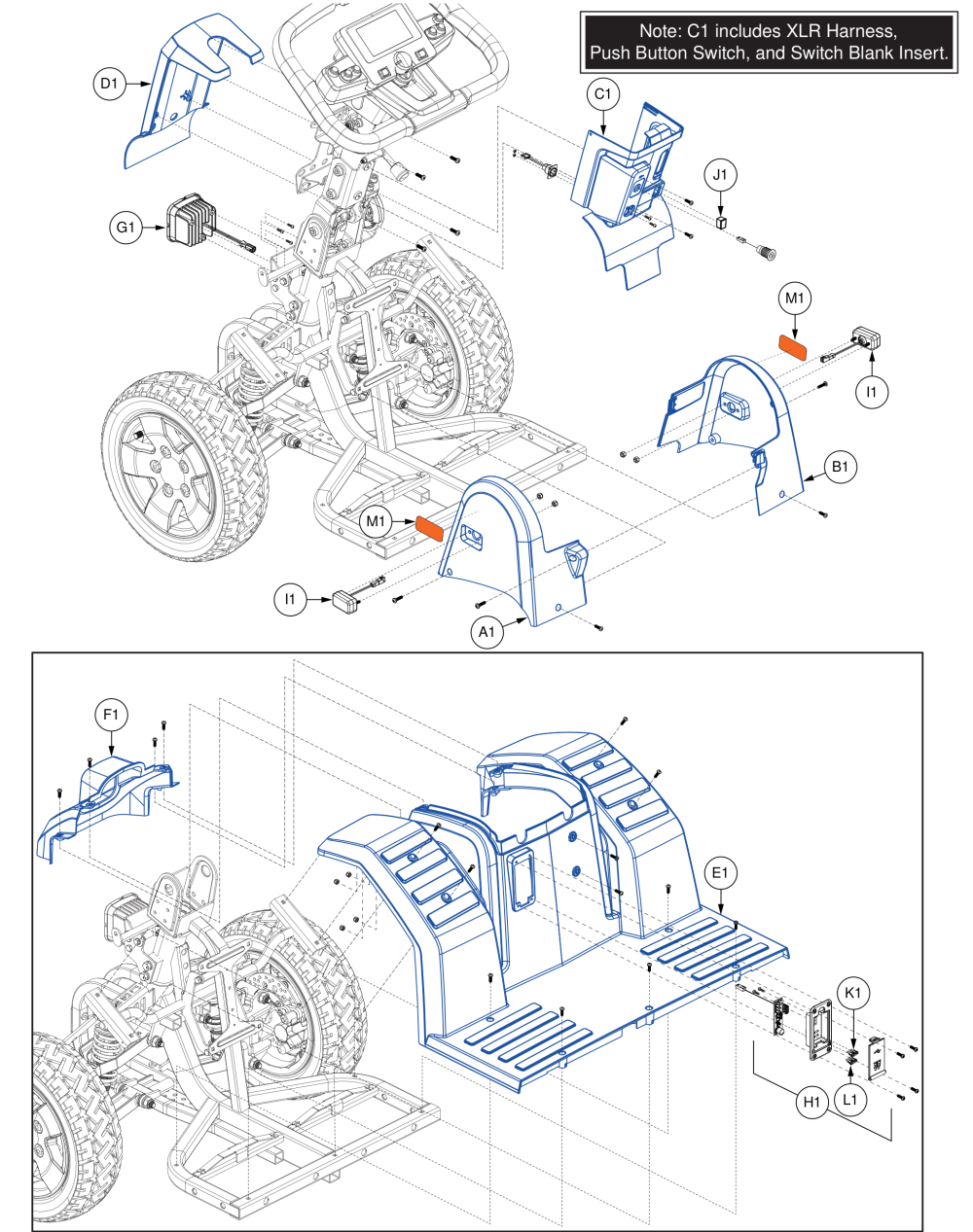 Front Shroud Assy, Px4 parts diagram