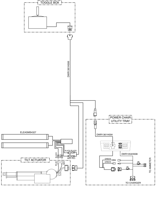 Electrical Diagram - Tilt Thru Toggle, Vsi, Jazzy1103 Ultra parts diagram