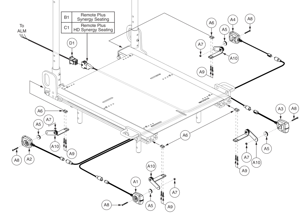 Led Lighting Assembly - Synergy Seating, Remote Plus parts diagram