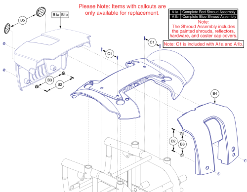 Shroud Assy's, Jazzy 614 Series parts diagram
