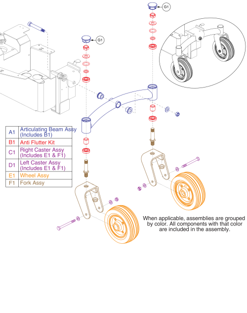 Rental Ready Units, Articulating Beam parts diagram