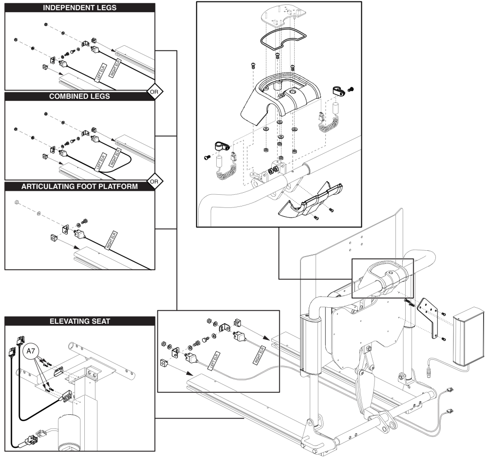 Remote Plus / Switch-it, Recline Hardware parts diagram