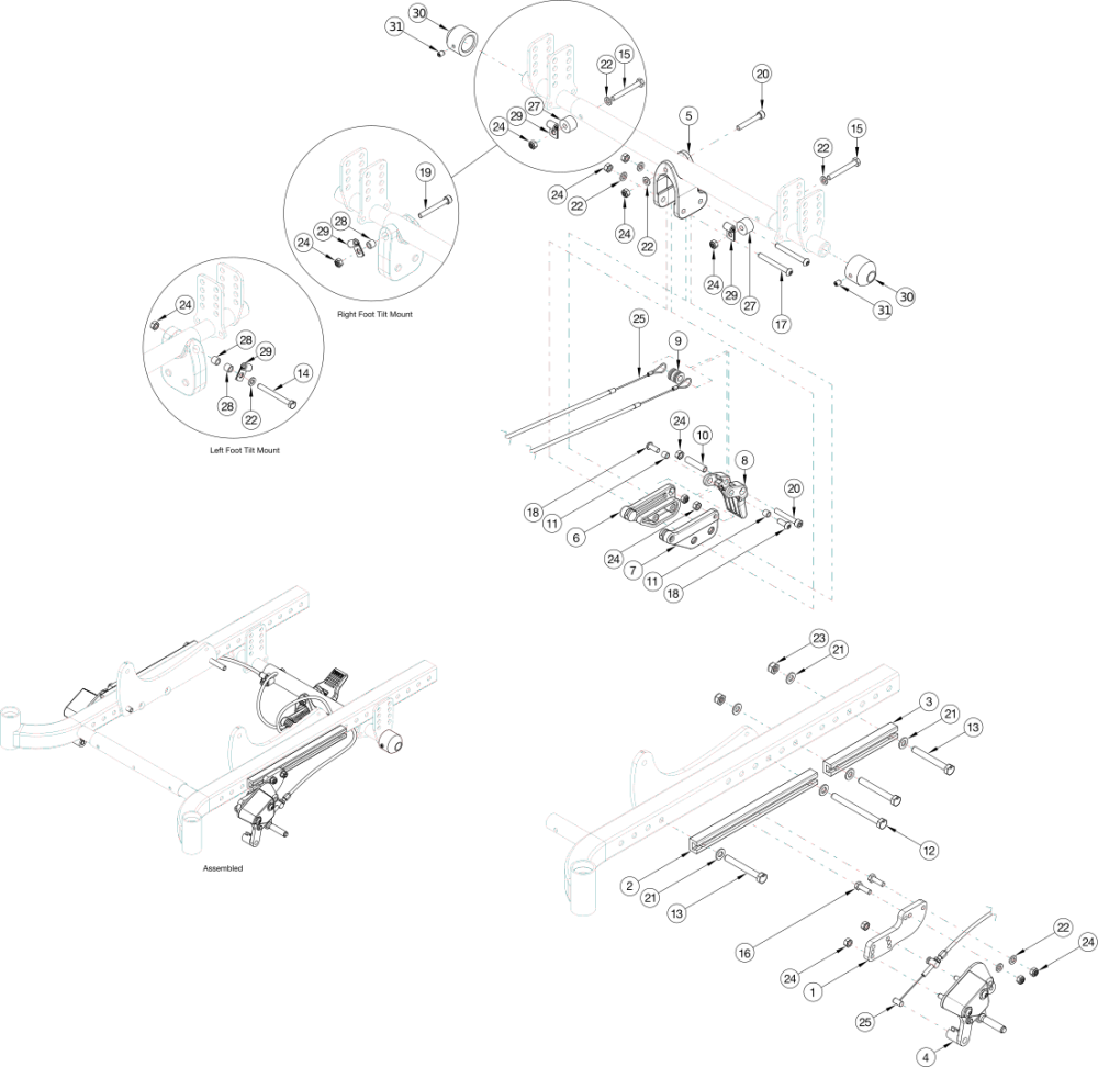 Cr45 Attendant Foot Lock parts diagram