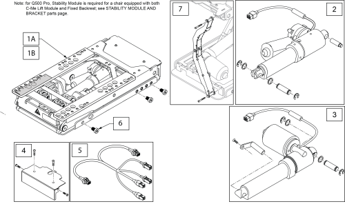 Q500m Lift & Tilt Combo Module parts diagram