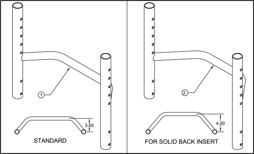 1) Titanium Backrest parts diagram
