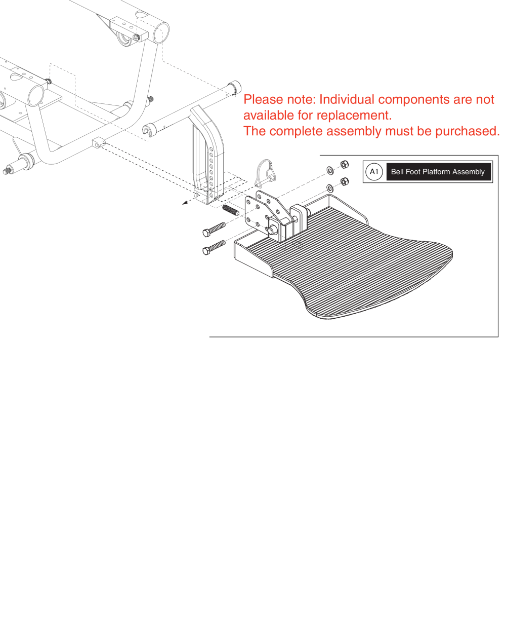 Bell Foot Platform, J/q 610 parts diagram