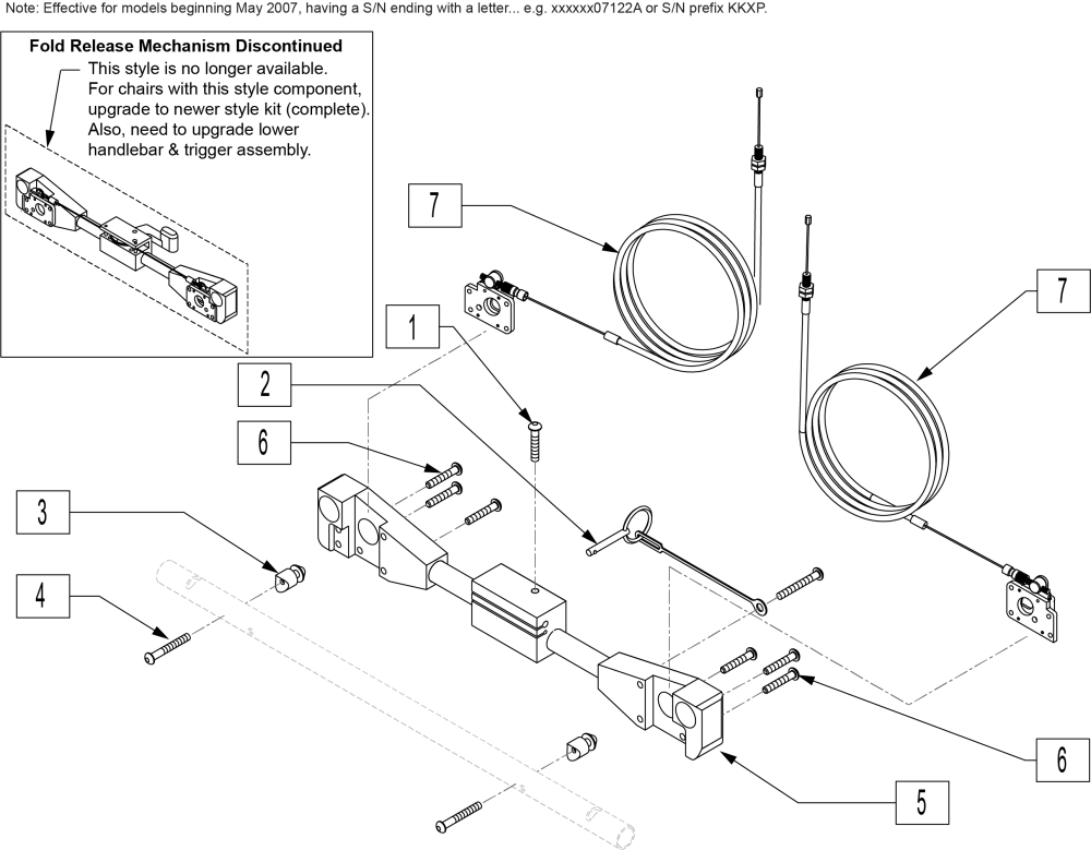 Fold Release Mechanism parts diagram