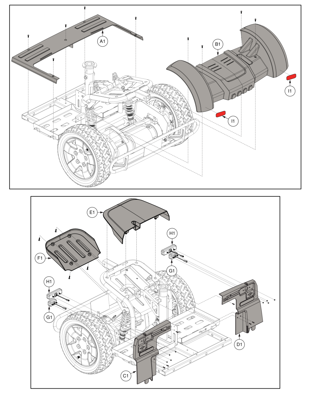 Rear Shroud Assy, Px4 parts diagram