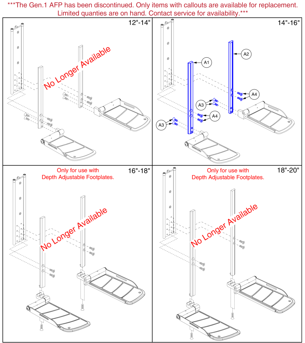 Gen. 1 Power Afp Lower Extensions parts diagram