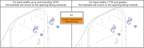 Back Cushion Securement Brackets, Tru Balance® 3 Redesigned Back Pans parts diagram