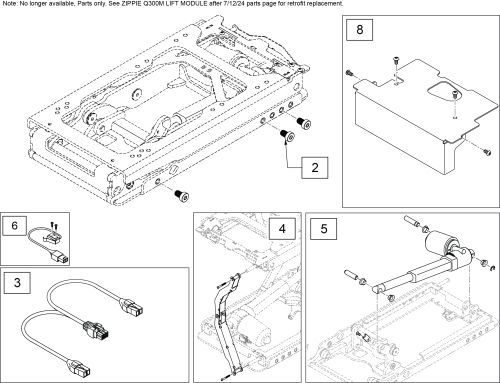 Zippie Q300m Lift Module Prior To 7/12/24 parts diagram