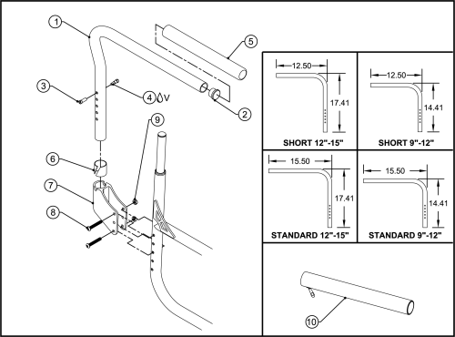 2) Swing Away Armrest Assembly parts diagram