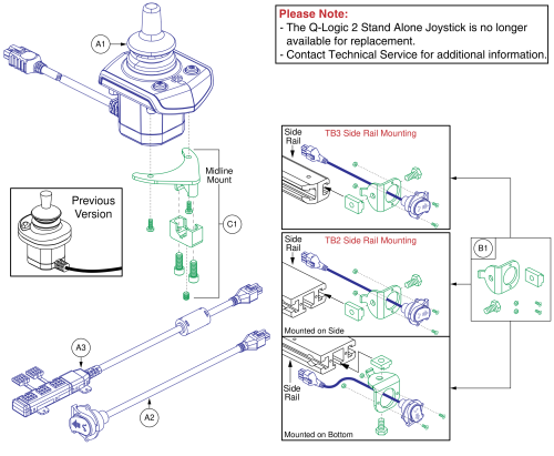 Q-logic 2 Stand Alone Joystick Assy parts diagram