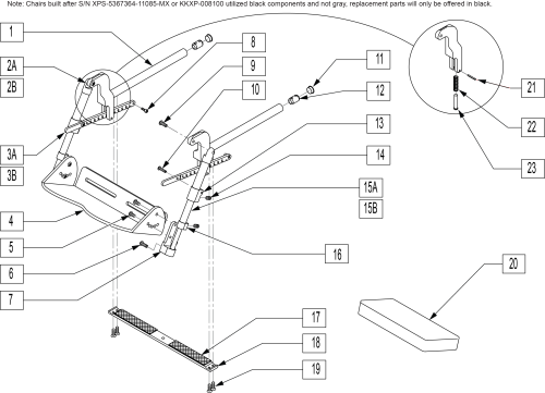 Adjustable Footbed Assembly parts diagram