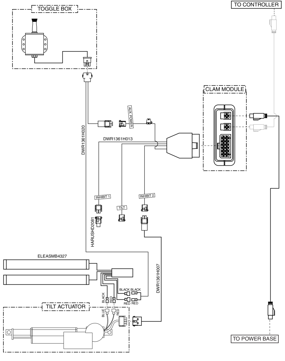 Electrical Diagram - Tilt Thru Toggle, Dynamic parts diagram