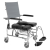 Raz Design RAZ-AP600 Heavy Duty Attendant Propel Rehab Shower Commode Chair