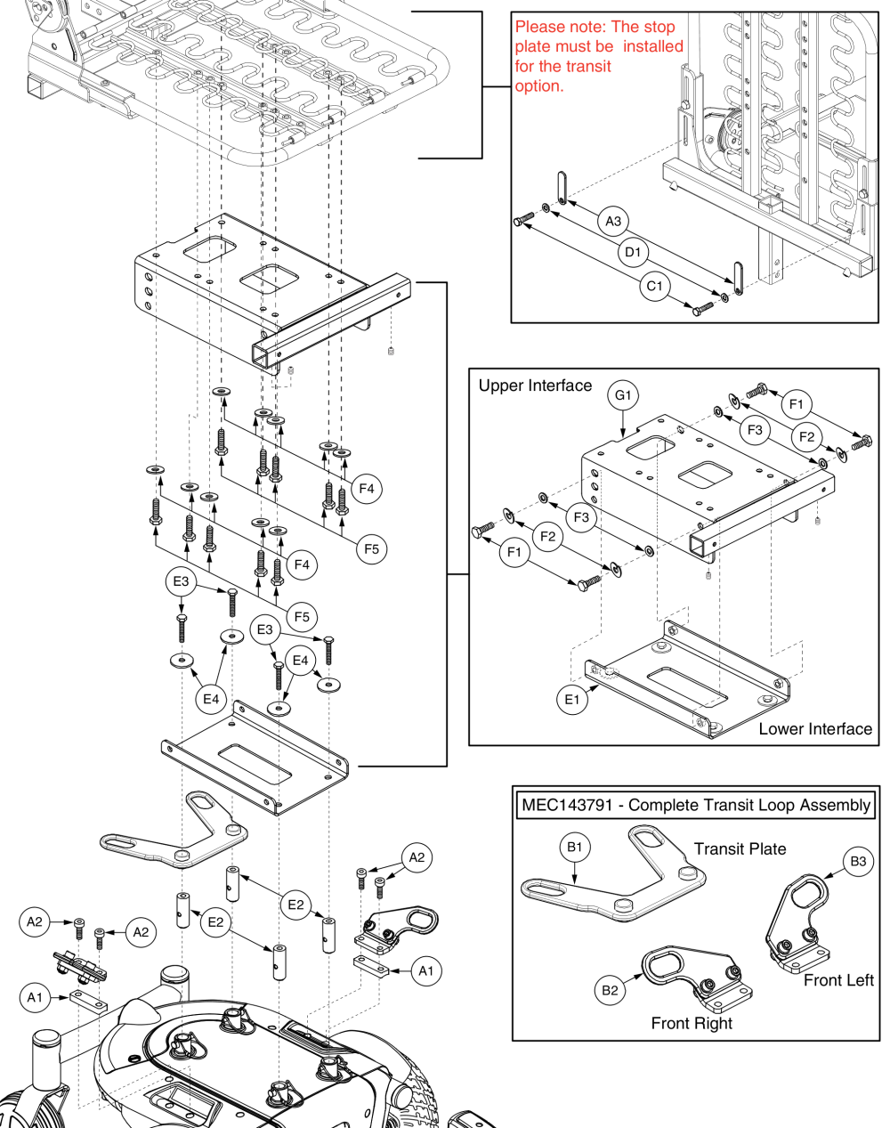 Transit Package, Standard Seating - J6 Va parts diagram