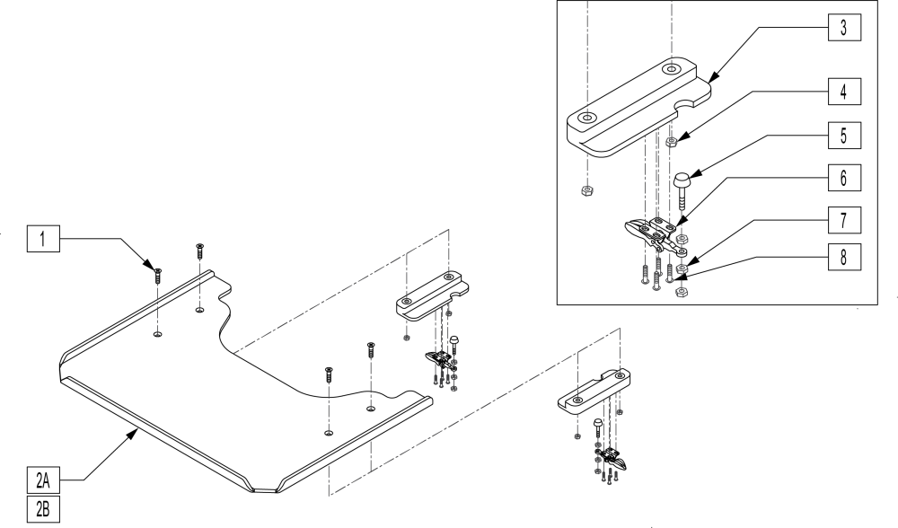 Upper Extremity Support Tray - Tlc parts diagram