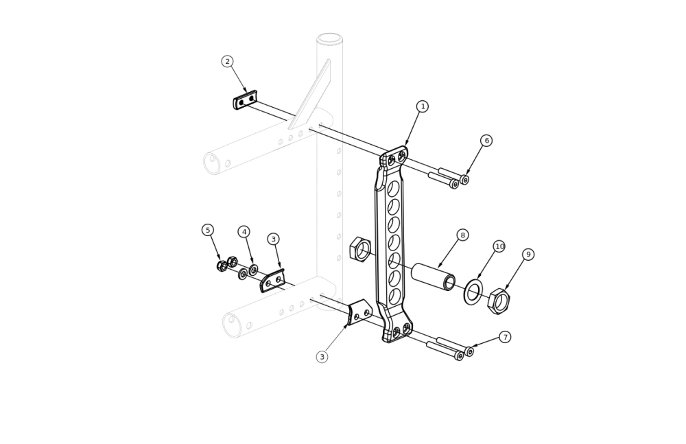 Catalyst 5vx Vertical Axle Plate parts diagram