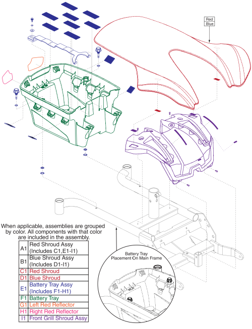 Shroud Assembly, Jazzy Sport 2 parts diagram