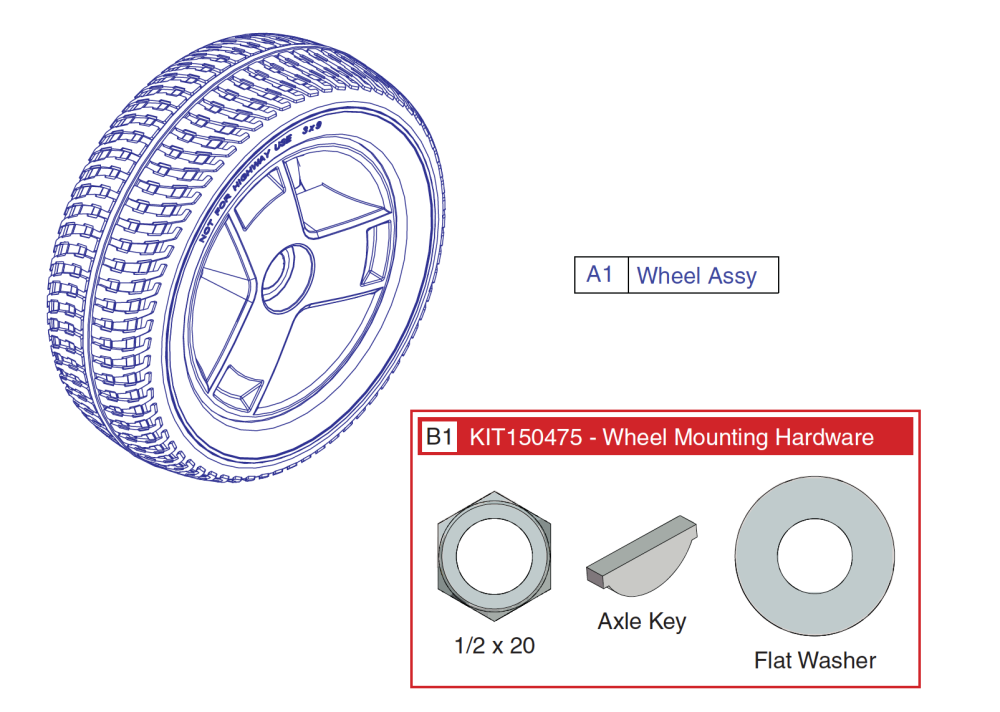 Drive Wheel Assy, Go-chair 2016 parts diagram