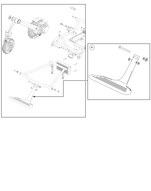 Jazzy® Carbon, Foot Plate Assy. parts diagram